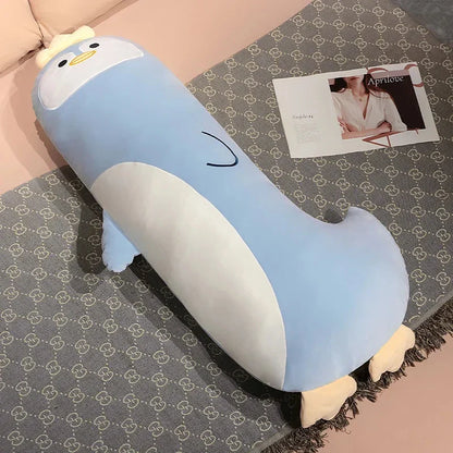 Snuggly Long Penguin, Shiba Inu, Pig, and Zebra Plush Friends