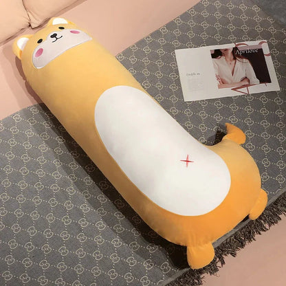 Snuggly Long Penguin, Shiba Inu, Pig, and Zebra Plush Friends