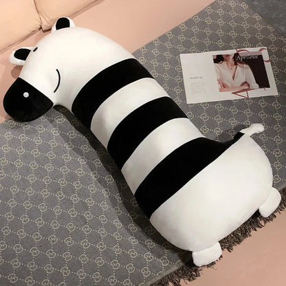 Snuggly Long Penguin, Shiba Inu, Pig, and Zebra Plush Friends