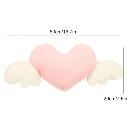Charming Love Heart Wings Plush Car Headrest Pillow
