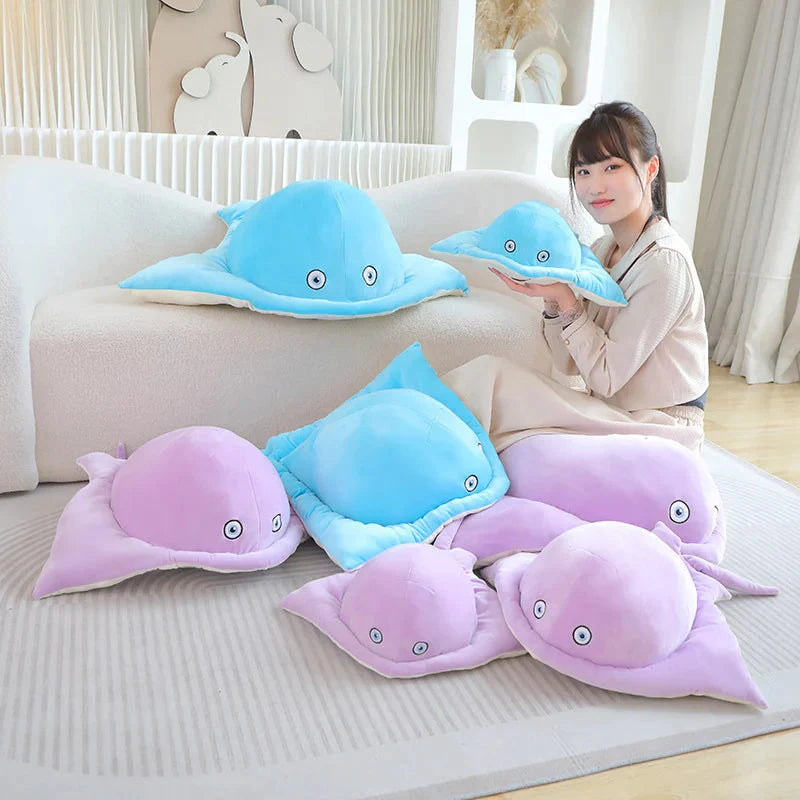 Adorable Pastel Purple and Blue Stingray Plush Toys