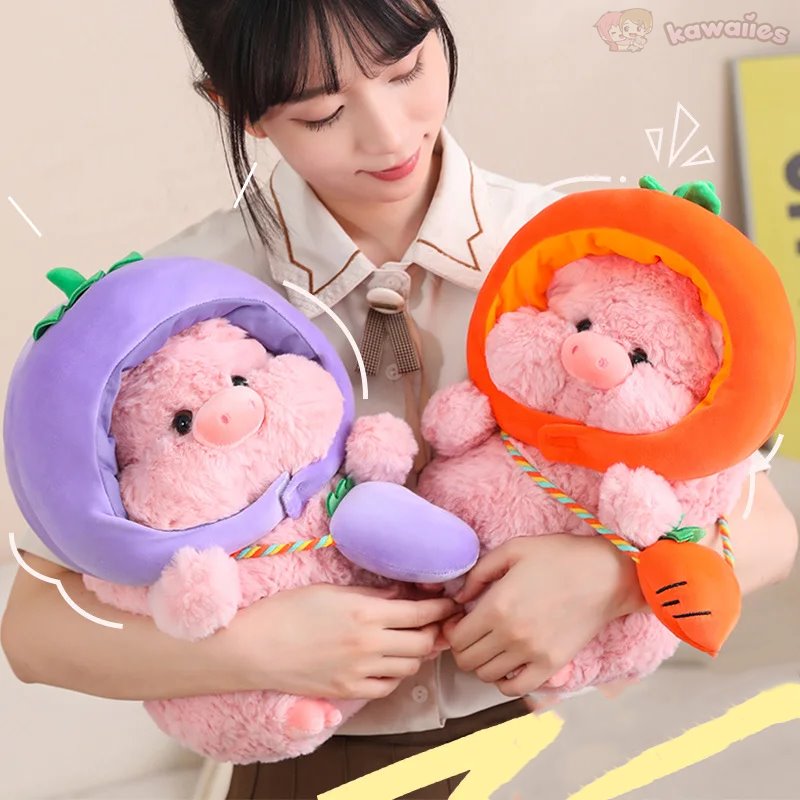 Adorable Piggy Vegetable Cosplay Plushie
