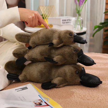 Cuddle Up with Pleep the Adorable Fluffy Brown & White Platypus Plush!