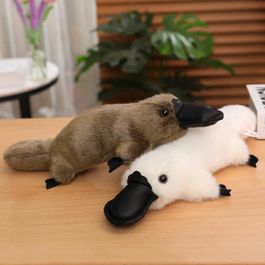 Cuddle Up with Pleep the Adorable Fluffy Brown & White Platypus Plush!