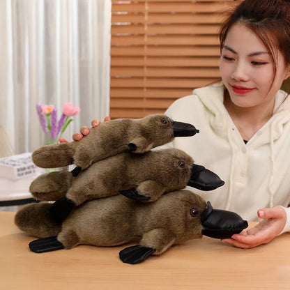 Cuddle Up with Pleep the Adorable Fluffy Brown & White Platypus Plush!