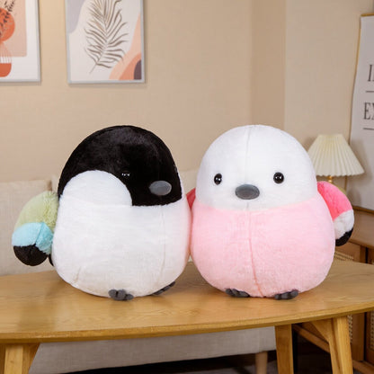 Colorful and Cuddly Puffy Bird Plush Toys