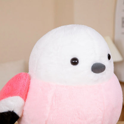 Colorful and Cuddly Puffy Bird Plush Toys