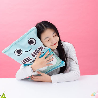 Sweethearted Rainbow Axolotl Plush Candy Bag – Adorable Pink and Blue Collection!