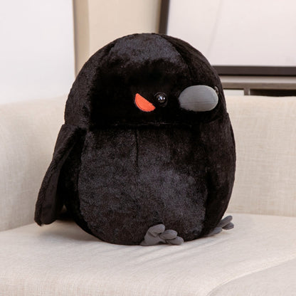 Adorable Round Chonky Bird Plushies: Sparrow, Raven, and Crow Collection!