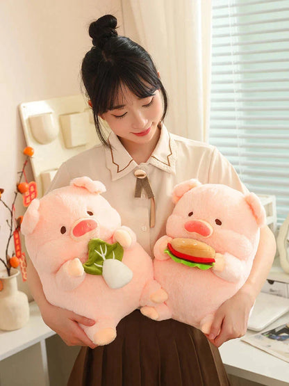 Adorably Round & Fluffy Chonky Pig Plush Toy