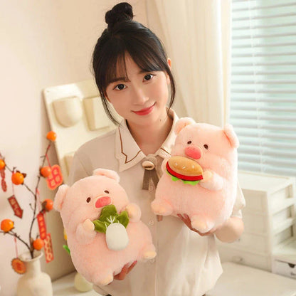 Adorably Round & Fluffy Chonky Pig Plush Toy