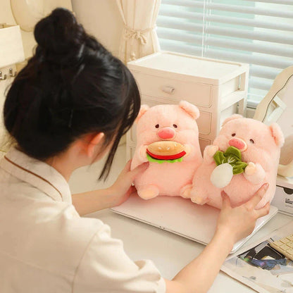 Adorably Round & Fluffy Chonky Pig Plush Toy