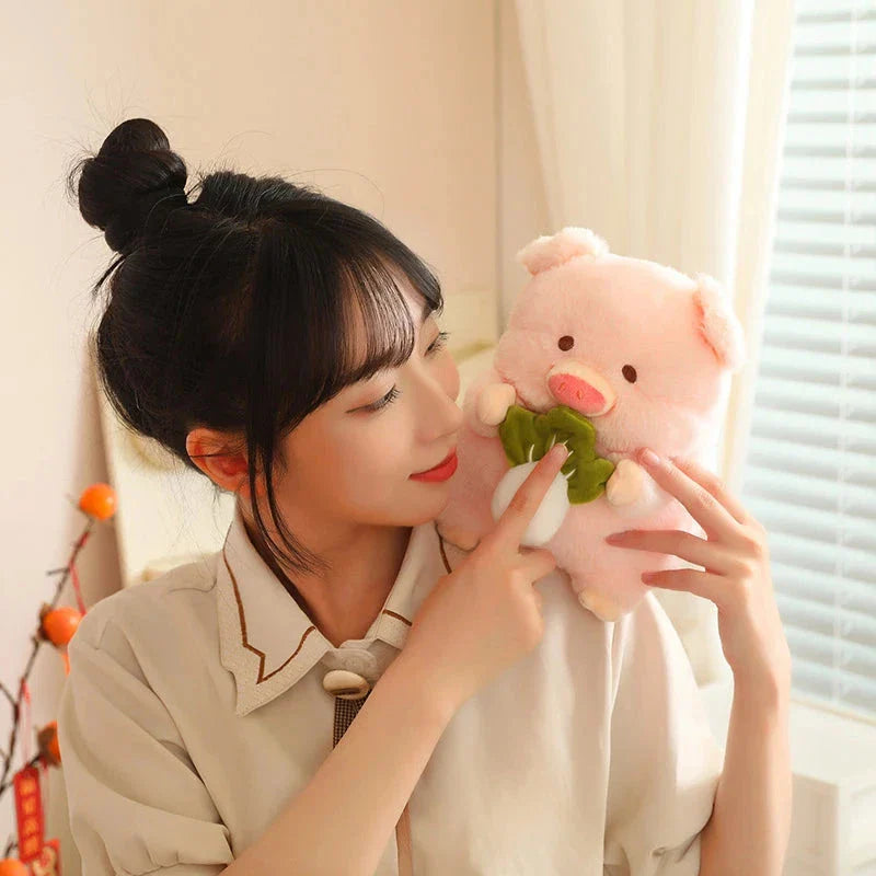 Adorably Round & Fluffy Chonky Pig Plush Toy