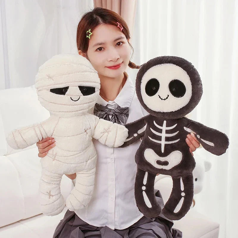Chilling Skeleton and Mysterious Mummy Halloween Plush Toys