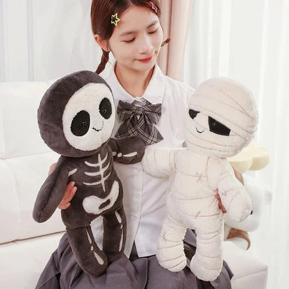 Chilling Skeleton and Mysterious Mummy Halloween Plush Toys