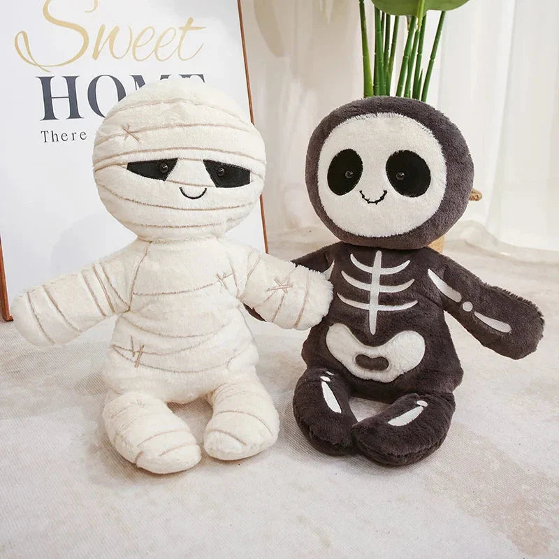 Chilling Skeleton and Mysterious Mummy Halloween Plush Toys