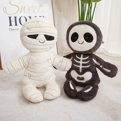 Chilling Skeleton and Mysterious Mummy Halloween Plush Toys