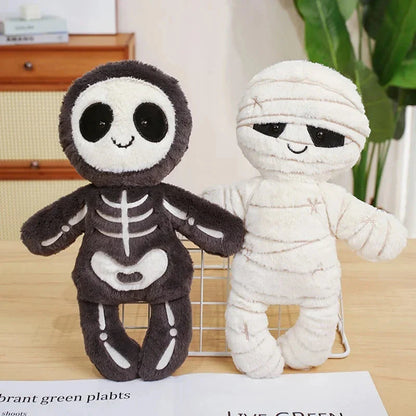 Chilling Skeleton and Mysterious Mummy Halloween Plush Toys
