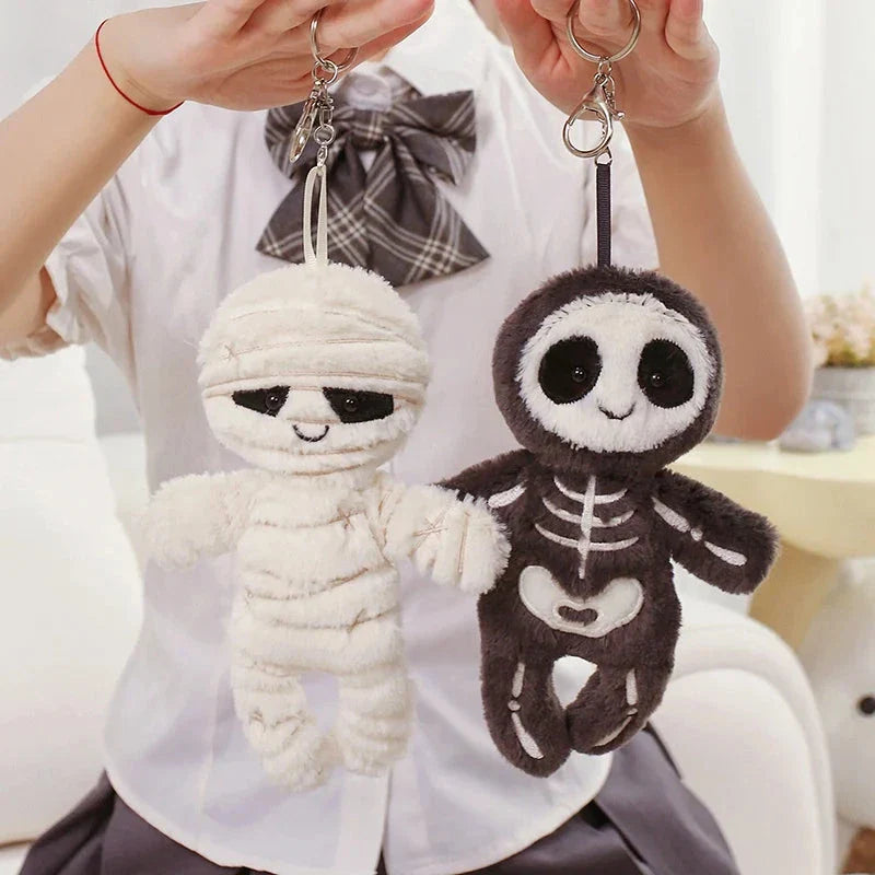 Chilling Skeleton and Mysterious Mummy Halloween Plush Toys