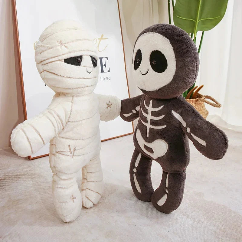 Chilling Skeleton and Mysterious Mummy Halloween Plush Toys