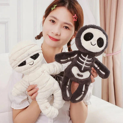 Chilling Skeleton and Mysterious Mummy Halloween Plush Toys