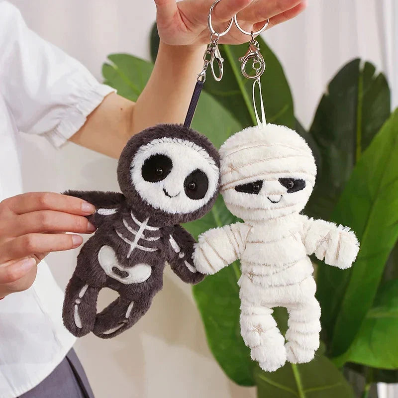 Chilling Skeleton and Mysterious Mummy Halloween Plush Toys