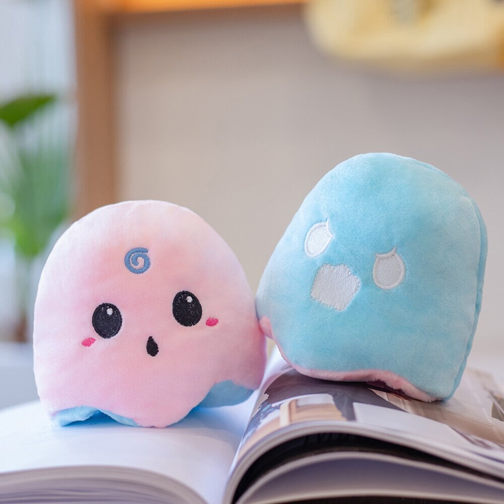 Adorable Small Reversible Ghost Plushies - Perfect for Spooky Snuggles!