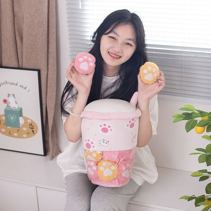 Adorable Smiling Boba Dessert Plush Toy