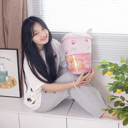 Adorable Smiling Boba Dessert Plush Toy