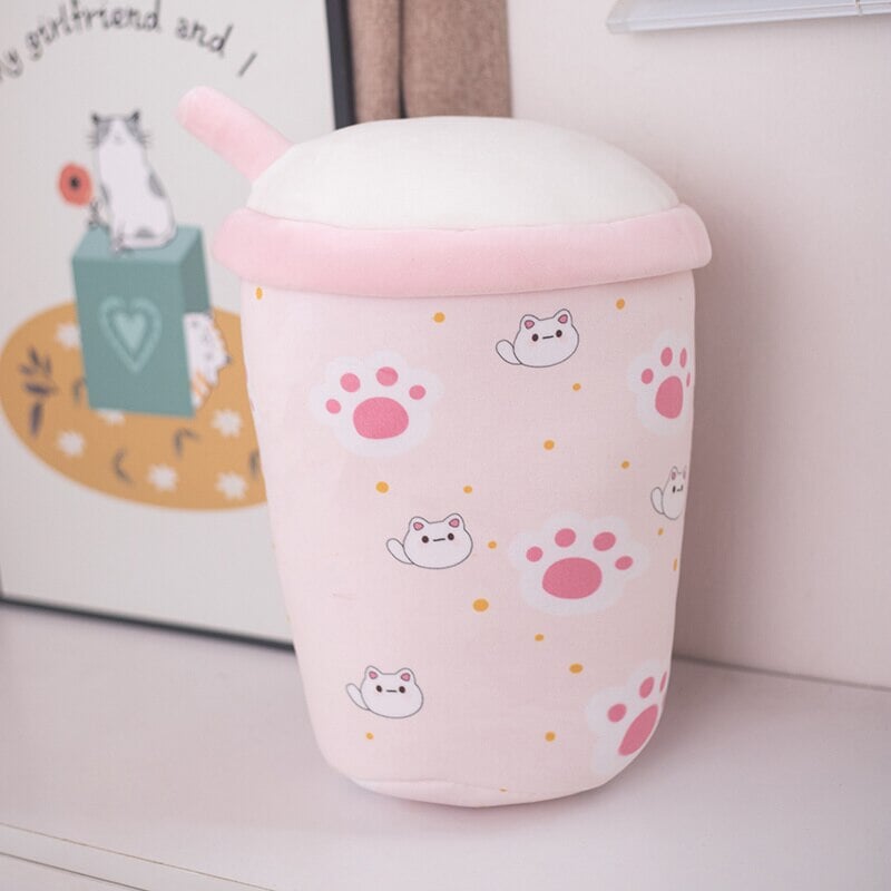 Adorable Smiling Boba Dessert Plush Toy