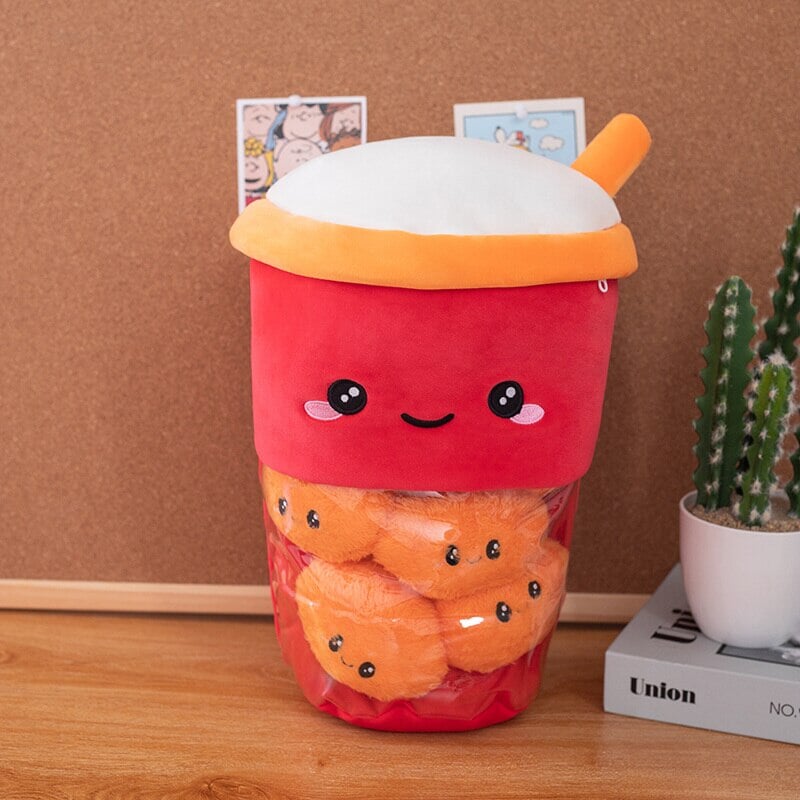 Adorable Smiling Boba Dessert Plush Toy