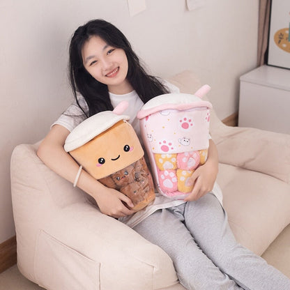 Adorable Smiling Boba Dessert Plush Toy