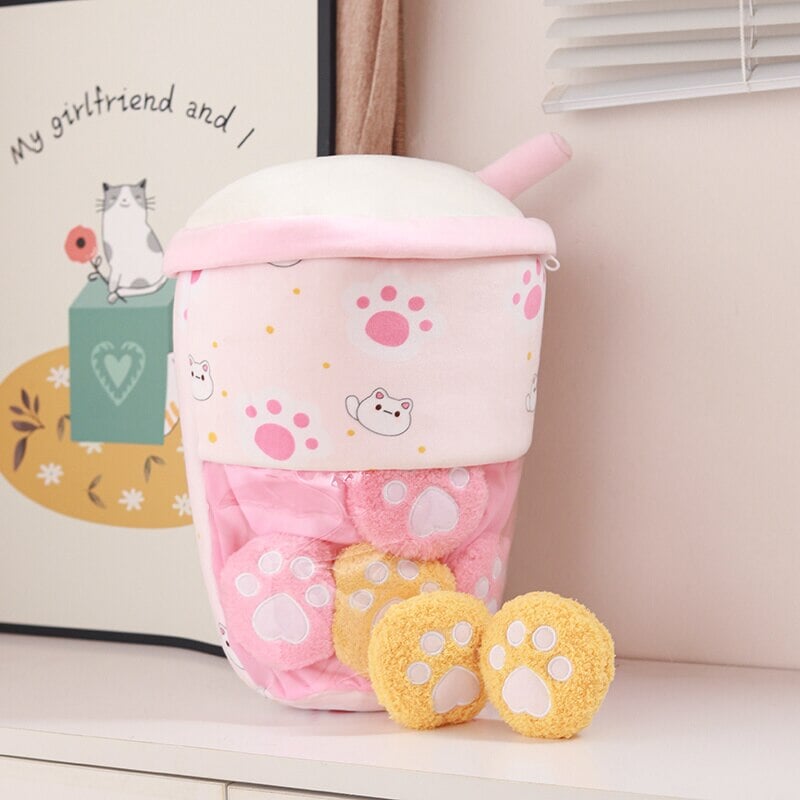 Adorable Smiling Boba Dessert Plush Toy