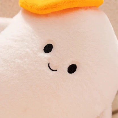 Adorable Smiling Pumpkin Ghost Plush for Halloween Fun!