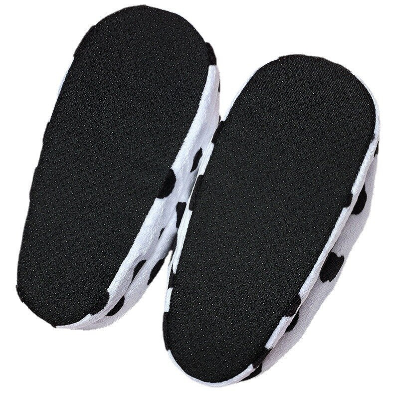Cozy Cow Print Plush Slippers for Ultimate Comfort