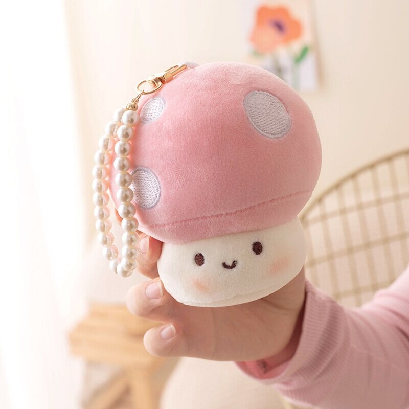 Adorable Squishy Mushroom Friends Plush Keychain Collection