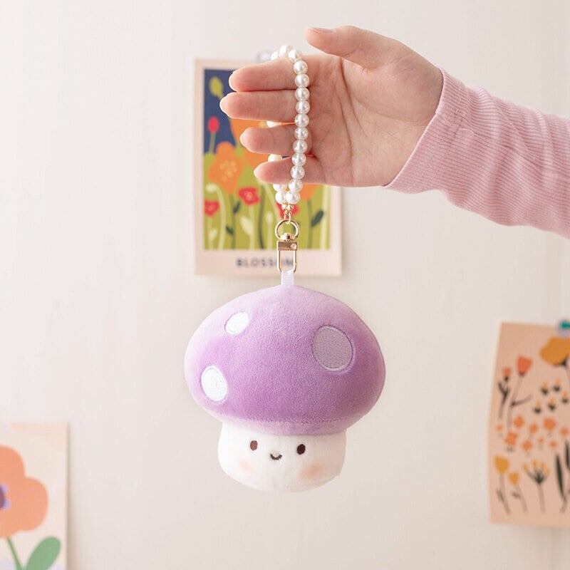 Adorable Squishy Mushroom Friends Plush Keychain Collection