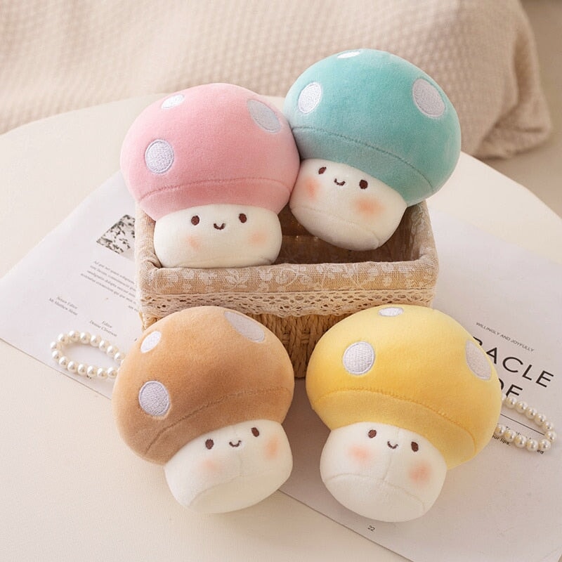 Adorable Squishy Mushroom Friends Plush Keychain Collection