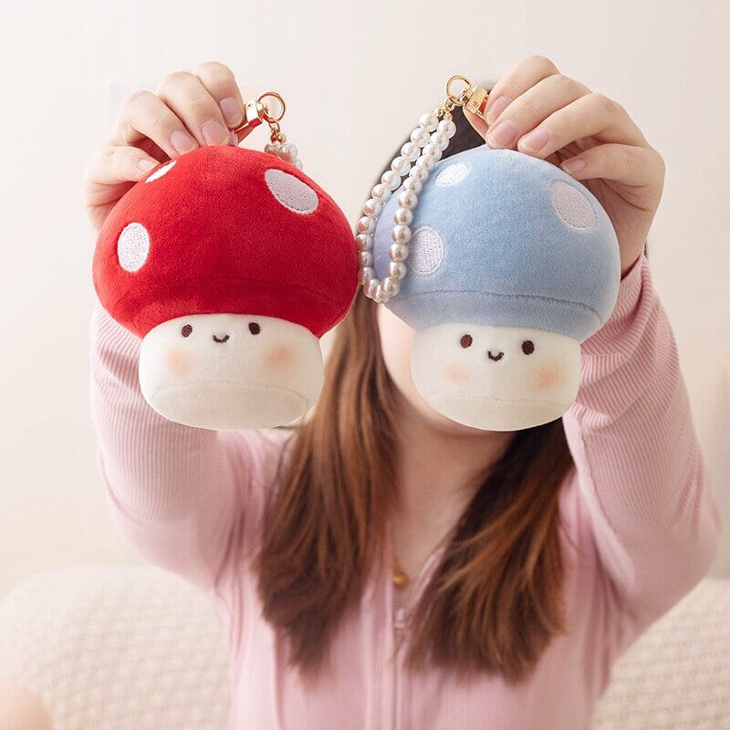 Adorable Squishy Mushroom Friends Plush Keychain Collection