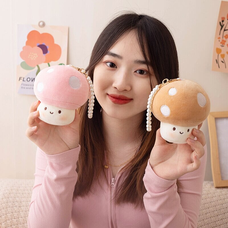 Adorable Squishy Mushroom Friends Plush Keychain Collection
