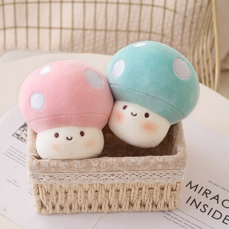 Adorable Squishy Mushroom Friends Plush Keychain Collection