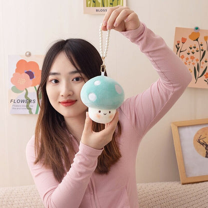 Adorable Squishy Mushroom Friends Plush Keychain Collection