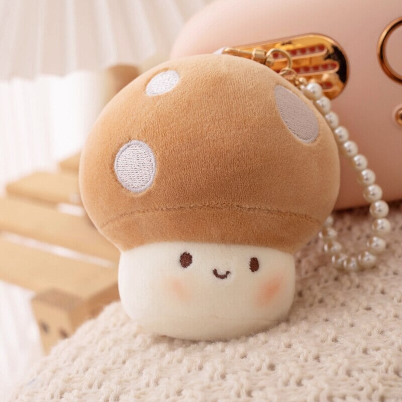 Adorable Squishy Mushroom Friends Plush Keychain Collection