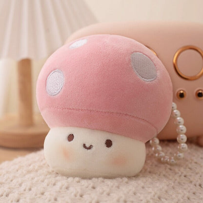 Adorable Squishy Mushroom Friends Plush Keychain Collection
