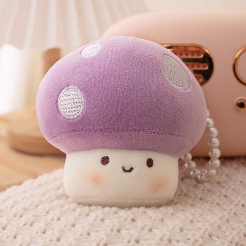 Adorable Squishy Mushroom Friends Plush Keychain Collection