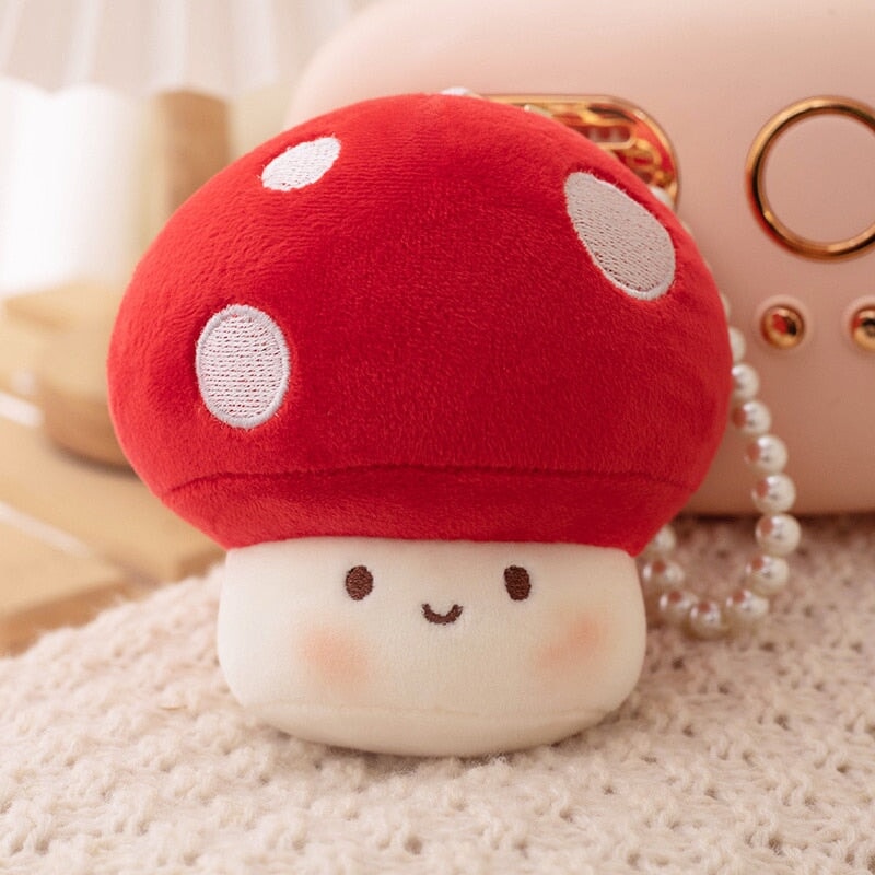 Adorable Squishy Mushroom Friends Plush Keychain Collection