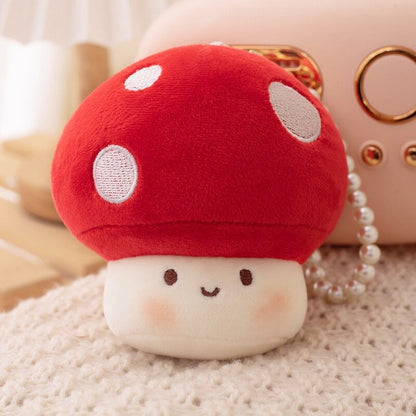 Adorable Squishy Mushroom Friends Plush Keychain Collection