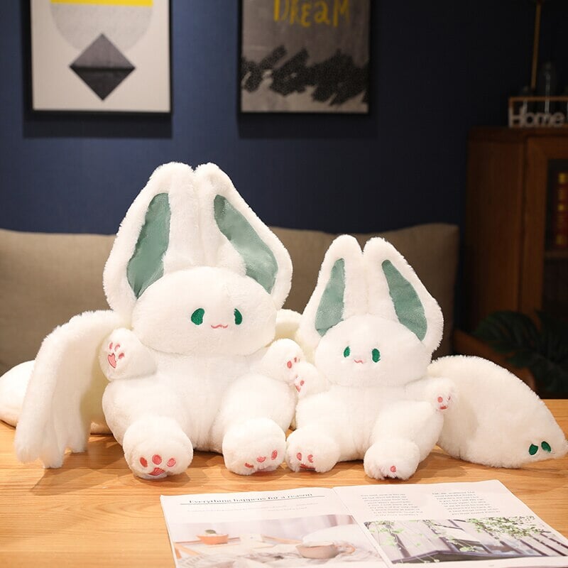 Adorable White Kawaii Fluffy Bat Plush Toy