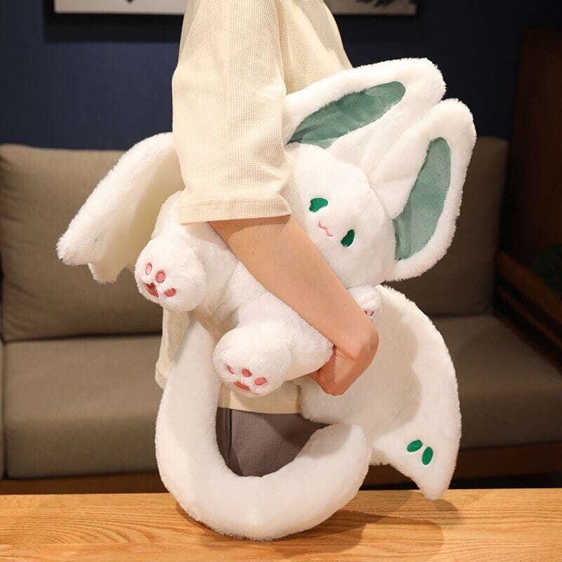 Adorable White Kawaii Fluffy Bat Plush Toy