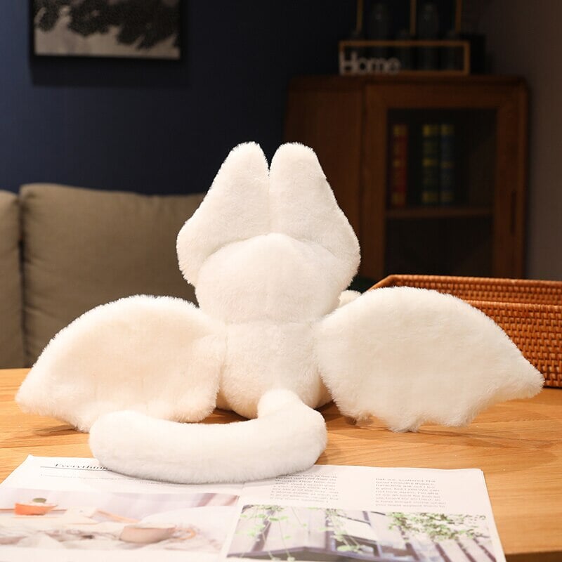 Adorable White Kawaii Fluffy Bat Plush Toy